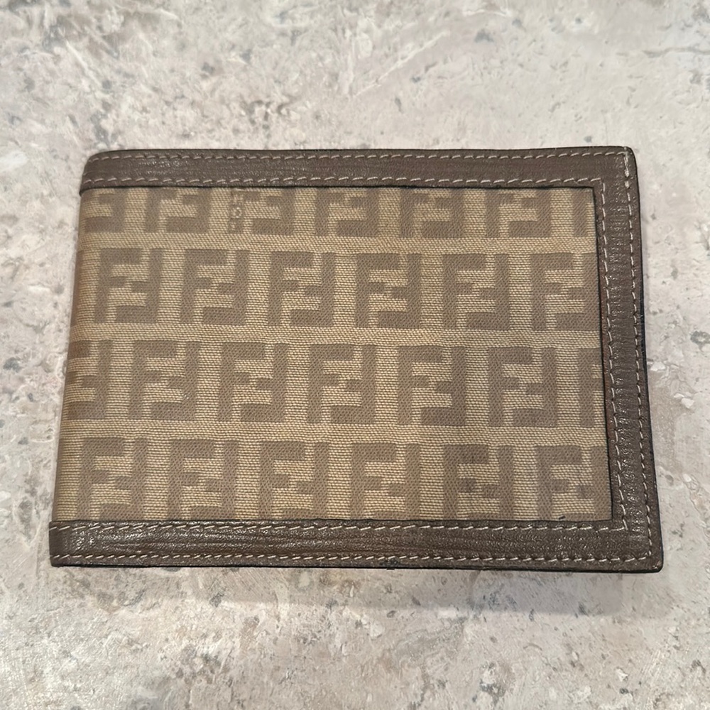 Authentic Vintage Fendi Folding Wallet Leather Interior